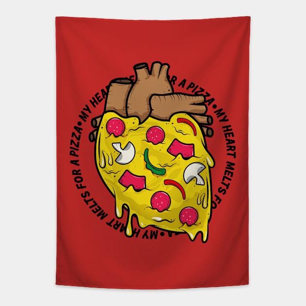 My Heart Melt for a Pizza Tapestry by HarlinDesign