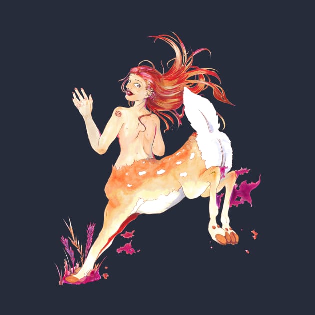 On the Move - Deer Centaur Lady - Fantasy Art by FishWithATopHat