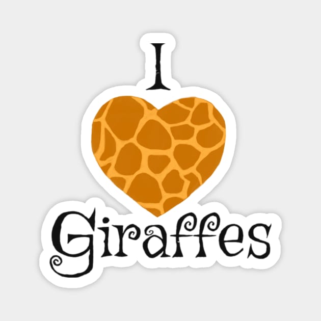 I Love Giraffes Magnet by Dudzik Art