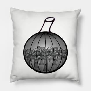 Spooky Forest Pumpkin Pattern (Light Gray) Pillow