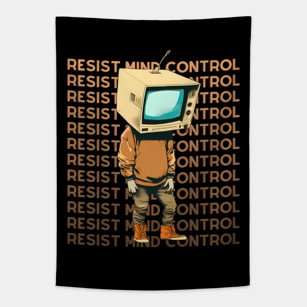 Resist Mind Control - Medial Control Tapestry by TeeTopiaNovelty