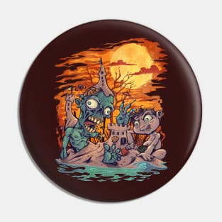 Zombie at the Beach Pin