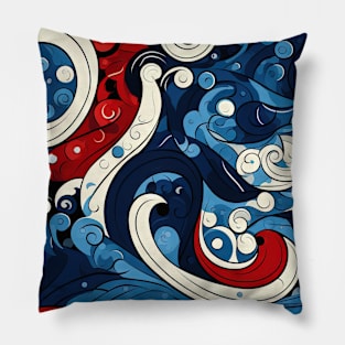 Abstract Swirls and Waves Effect illustration Pillow