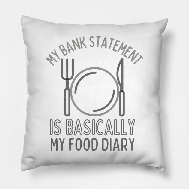 My Bank Statement Is Basically My Food Diary Pillow by pingkangnade2@gmail.com