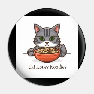 Cat loves noodles Pin