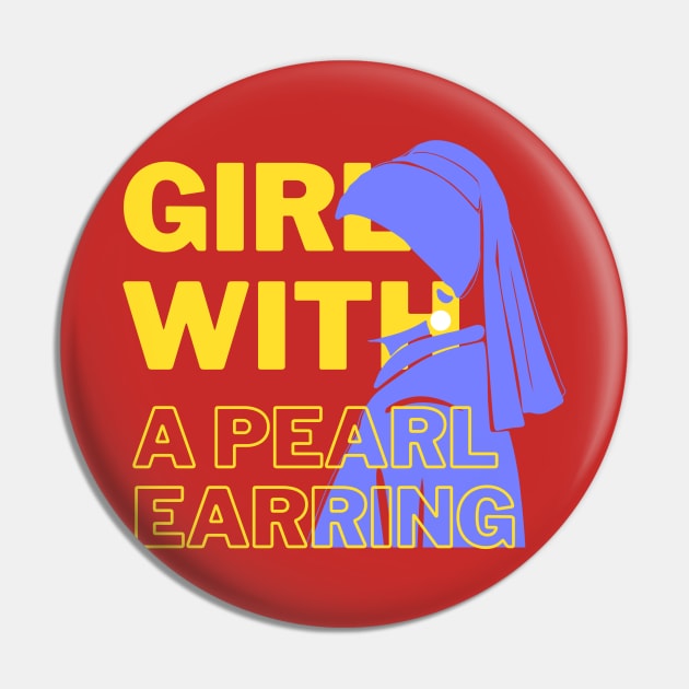 The Girl with a Pearl Earring Pin by SchiltaMerchStore