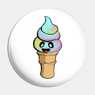 Ice Cream Kaiju (Soft Serve, Rainbow) Pin