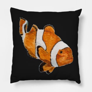 clownfish on blue anemone Pillow