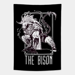 THE BISON (BLACK BG) Tapestry