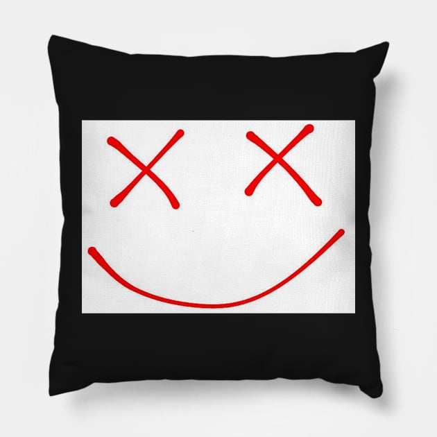 Red smiley design Pillow by BlossomShop