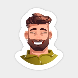 Brutal bearded smiling man Magnet