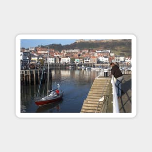 The Ayesha leaves harbour, Scarborough, UK Magnet