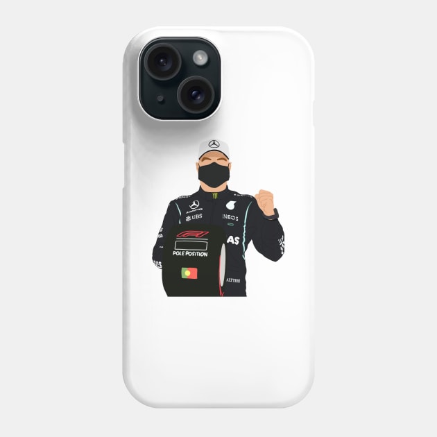 Valtteri Bottas with his pole position award for the 2021 Portugese Grand Prix Phone Case by royaldutchness