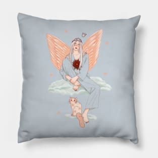 The Angel and the Cat Pillow