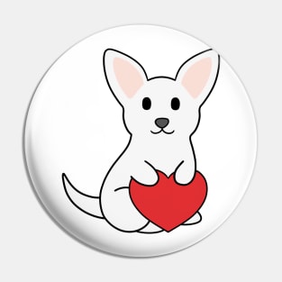 White Chihuahua Heart Pin