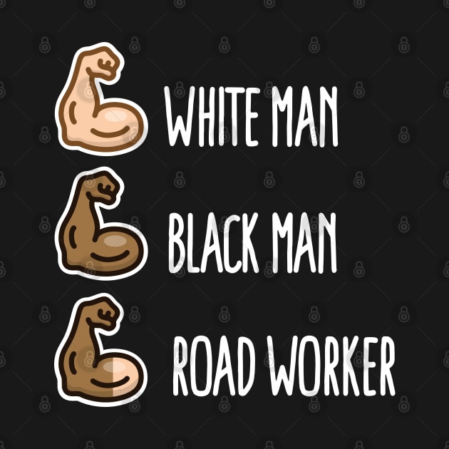 White man black man road worker paving emoticon (light design) by LaundryFactory