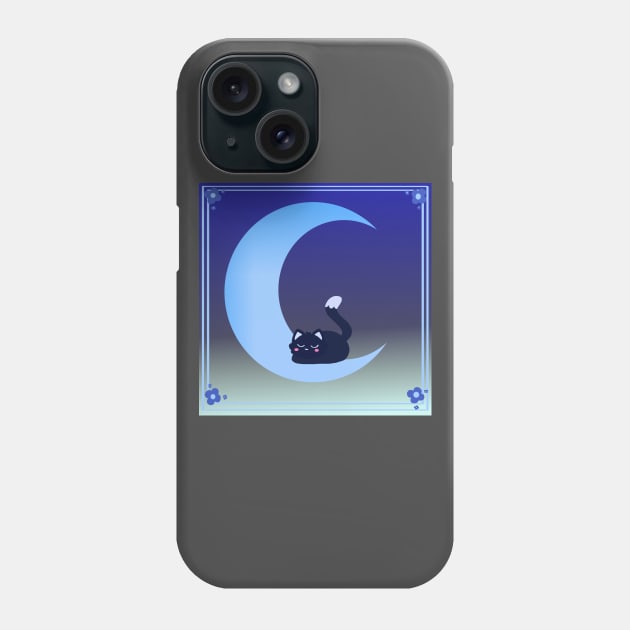 Moon cat Phone Case by Ashe Cloud