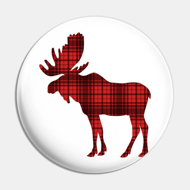 Plaid Moose Pin by hbwdesigns