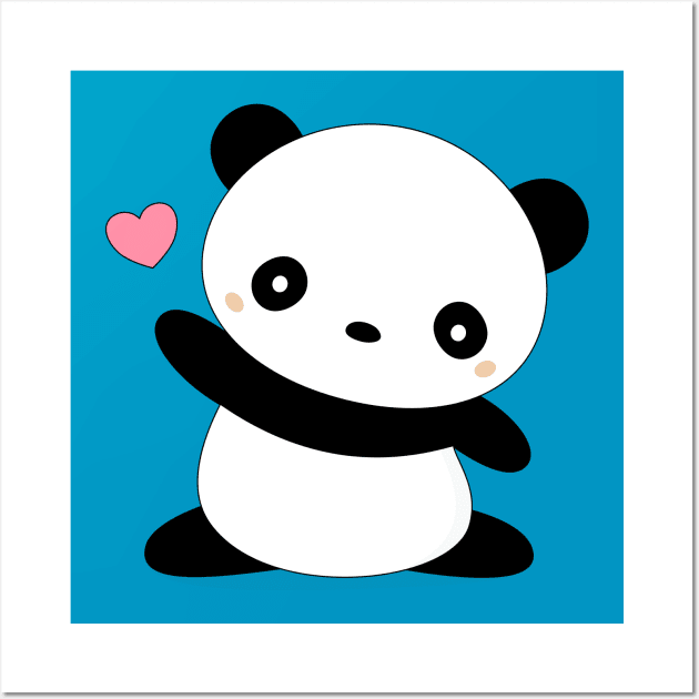 Kawaii Cute Panda Bear T-Shirt - Cute Pandas - Sticker