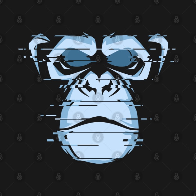 glitch chimpanzee head by Mako Design 