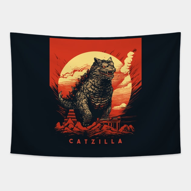 Catzilla Tapestry by Yopi