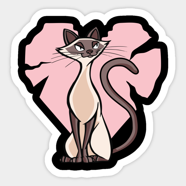 Cartoon Siamese Cat I Kids I Kitten I Kitty I Siamese Cat - Siamese - Sticker | TeePublic Cartoon Siamese Cat I Kids I Kitten I Kitty I Siamese Cat - Siamese - Sticker | TeePublic