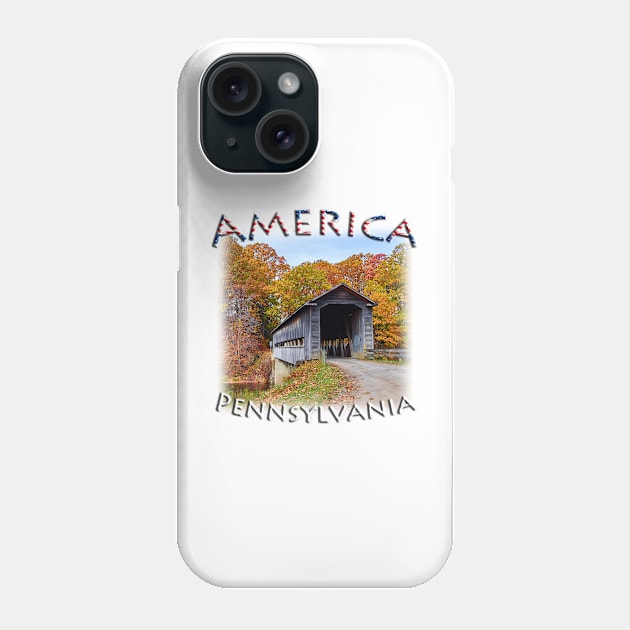 America - Pennsylvania - Covered Bridge Phone Case by TouristMerch