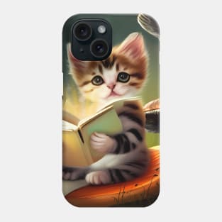 A Cute Kitten reading Adventures Phone Case