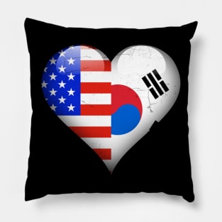 Half American Half South Korean - Gift for South Korean From South Korea Pillow