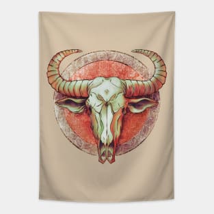 Buffalo skull mandala Tapestry