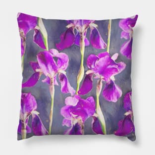 Simple Iris Pattern in Warm Magenta Pillow