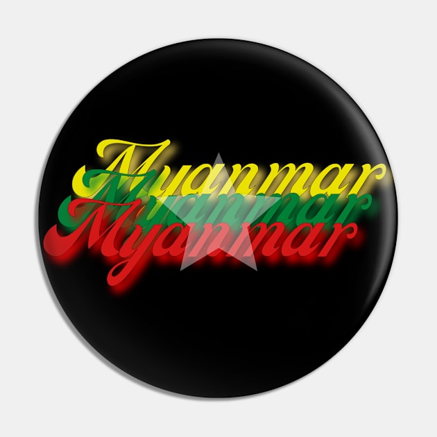 I stand with Myanmar - Flag colors Pin by Try It