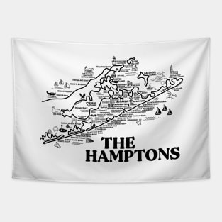 The Hamptons Map Art Tapestry