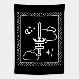 Tarot Card - Ace of Swords - White Tapestry