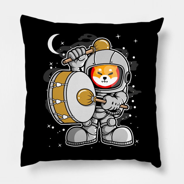 Astronaut Drummer Shiba Inu Coin To The Moon Shib Army Crypto Token Cryptocurrency Blockchain Wallet Birthday Gift For Men Women Kids Pillow by Thingking About