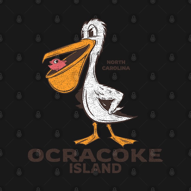 Ocracoke Island, NC Summertime Vacationing Pelican & Fish by Contentarama