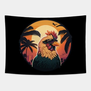 Chicken in a sunset Tapestry