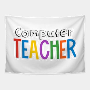 Rainbow Computer Teacher Tapestry