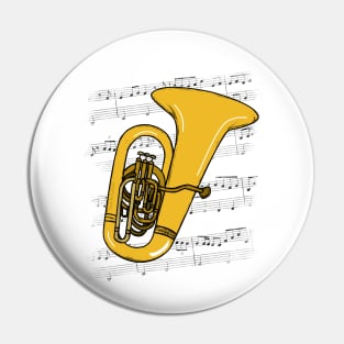 Tuba Player Tubaist Brass Musician (Colour) Pin