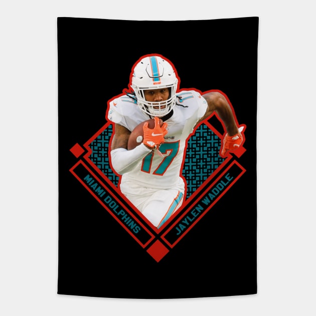 Jaylen Waddle Diamond Style Tapestry by hackercyberattackactivity