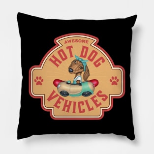 Awesome Dachshund Hot Dog Vehicles Pillow