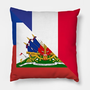 Haitian French Flag Half Haiti France Pillow