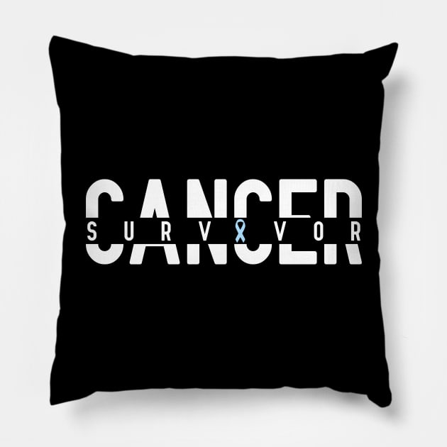 Prostate Cancer Survivor - Light Blue Ribbon Pillow by jpmariano