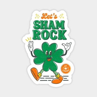 Retro Shamrock and Roll - St.Paddys character Magnet