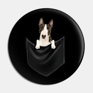 Bull Terrier dog inside Pocket, Funny Bull Terrier Lover Pin