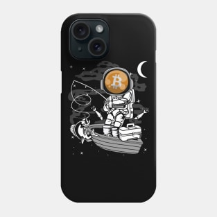 Astronaut Fishing Bitcoin BTC Coin To The Moon Crypto Token Cryptocurrency Blockchain Wallet Birthday Gift For Men Women Kids Phone Case