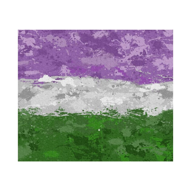 Abstract Paint Splatter Genderqueer Pride Flag Pattern by LiveLoudGraphics