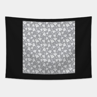 White dandelion flowers on grey background Tapestry