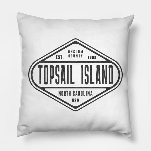 Topsail Island, NC Summertime Weathered Sign Pillow by Contentarama