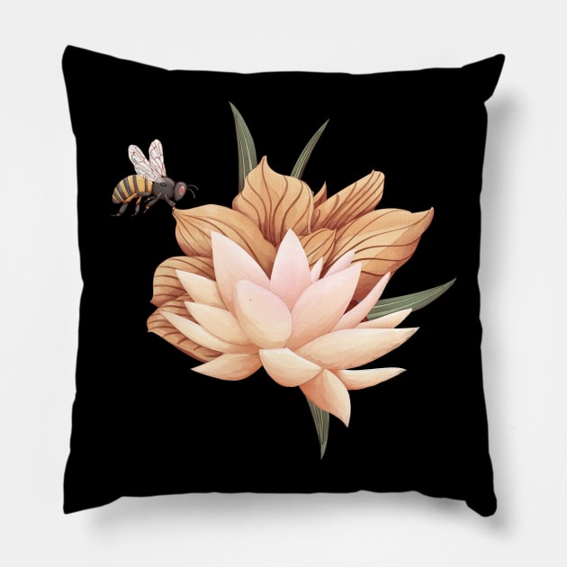 Full bloom | Busy bee Pillow by hisameartwork